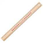 CELCO RULER DOUBLE SIDED POLISHED WOOD 300MM RED