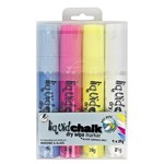 TEXTA LIQUID CHALK MARKER DRY WIPE CHISEL 15MM ASSORTED WALLET 4