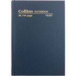 COLLINS CASEBOUND NOTEBOOK FEINT RULED 144 PAGE A6 BLUE