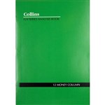COLLINS A24 SERIES ANALYSIS BOOK 12 MONEY COLUMN FEINT RULED STAPLED 24 LEAF A4 GREEN