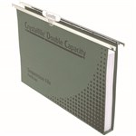 CRYSTALFILE DOUBLE CAPACITY SUSPENSION FILES 30MM FOOLSCAP GREEN BOX 50