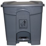 CLEANLINK RUBBISH BIN WITH PEDAL LID 30 LITRE GREY
