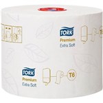 TORK 127510 T6 PREMIUM MIDSIZE TOILET ROLL 3PLY 70M WHITE ROLL CARTON 27