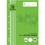 OLYMPIC DB186 BINDER BOOK 18MM DOTTED THIRDS 64 PAGE 55GSM A4