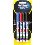 ARTLINE 700 PERMANENT MARKER BULLET 07MM ASSORTED PACK 4
