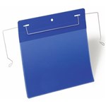 DURABLE LOGISTICS POCKETS WITH WIRE STRAPS A5 LANDSCAPE BLUE PACK 50