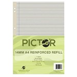 PICTOR REINFORCED LOOSE LEAF REFILL A4 14MM DOTTED THIRDS 50 SHEETS