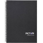 PICTOR SPIRAL NOTEBOOK SIDE OPEN A4 120 PAGE PP BLACK