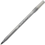 BIC ROUND STIC BALLPOINT PENS MEDIUM BLACK BOX 12