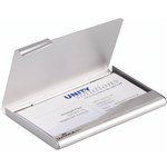 DURABLE BUSINESS CARD BOX ALUMINIUM 20 CAPACITY 90 X 55MM
