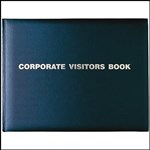 COLLINS CORPORATE VISITORS BOOK 192 PAGE 300 X 200MM GOLD BLOCKED BLACK