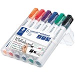 STAEDTLER 351 LUMOCOLOR WHITEBOARD MARKER CHISEL ASSORTED WALLET 6