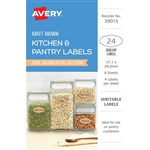 AVERY 39013 LABELS MULTI USE REMOVABLE OVAL 571 X 286MM KRAFT BROWN WITH BLACK BORDER PACK 24