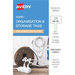 AVERY 39032 OS CORD TAGS WHITE PACK 24