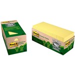 POSTIT 654R24CPCY 100 RECYCLED GREENER NOTES 76 X 76MM CANARY YELLOW CABINET PACK 24