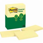 POSTIT 655RP 100 RECYCLED NOTES 76 X 127MM YELLOW PACK 12