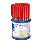 STAEDTLER 430 STICK BALLPOINT PEN MEDIUM RED CUP 50
