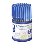 STAEDTLER 430 STICK BALLPOINT PEN MEDIUM BLUE CUP 50