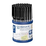 STAEDTLER 430 STICK BALLPOINT PEN MEDIUM BLACK CUP 50
