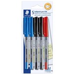 STAEDTLER 430 BALLPOINT PEN MEDIUM ASSORTED OFFICE COLOURS PACK 5