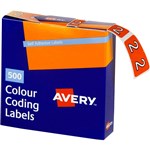 AVERY 43242 LATERAL FILE LABEL SIDE TAB YEAR CODE 2 25 X 38MM ORANGE PACK 500