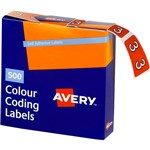AVERY 43243 LATERAL FILE LABEL SIDE TAB YEAR CODE 3 25 X 38MM DARK ORANGE PACK 500