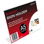 DEFLECTO SIGN HOLDER SLANTED LANDSCAPE A5 CLEAR