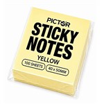 PICTOR PREMIUM STICKY NOTES 40 X 50MM YELLOW