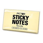 PICTOR PREMIUM STICKY NOTES 76 X 125MM YELLOW