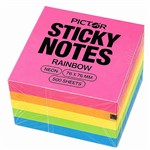 PICTOR PREMIUM STICKY NOTES 76 X 76MM CUBE FLURO 500 SHEETS