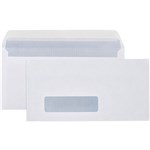 CUMBERLAND DL ENVELOPES SECRETIVE WALLET WINDOWFACE STRIP SEAL 80GSM 110 X 220MM WHITE BOX 500