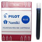 PILOT IC50 FOUNTAIN PEN INK REFILL CARTRIDGE BLUE PACK 6