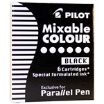 PILOT PARALLEL CALLIGRAPHY PEN INK CARTRIDGE BLACK PACK 6