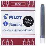 PILOT IC50 FOUNTAIN PEN INK REFILL CARTRIDGE BLACK PACK 6