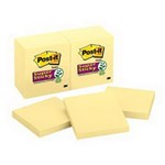 POSTIT 65412SSCY SUPER STICKY NOTES 76 X 76MM YELLOW PACK 12