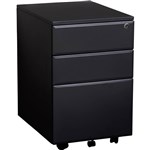 INITIATIVE MOBILE PEDESTAL 3DRAWER LOCKABLE 400 X 520 X 620MM BLACK