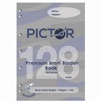 PICTOR PREMIUM BINDER BOOK A4 128 PAGE 8MM RULED 70GSM TELESCOPE