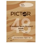 PICTOR PREMIUM PROJECT BOOK A4 48 PAGE 8MM RULED  PLAIN 70GSM LEO