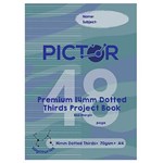 PICTOR PREMIUM PROJECT BOOK A4 48 PAGE 14MM DOTTED THIRDS  PLAIN 70GSM SAGITTARIUS