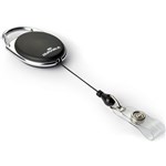 DURABLE BADGE REEL STYLE WITH SNAP BUTTON STRAP BLACK