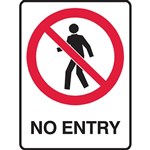 BRADY PROHIBITION SIGN NO ENTRY 450 X 300MM POLYPROPYLENE