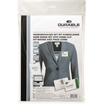 DURABLE NAME BADGE SET 54 X 90MM WITH COMBI CLIP AND INSERTS PACK 20