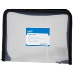 BANTEX 880015 GUSSET ZIPPER FILE A4 BLACK AND CLEAR