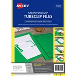 AVERY 88432 TUBECLIP FILE FOOLSCAP GREEN WITH BLACK PRINT PACK 5