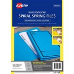 AVERY 88545 SPIRAL SPRING ACTION FILE FOOLSCAP BLUE PACK 5