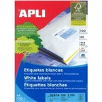 APLI 2414 GENERAL USE LABELS ROUND CORNERS 21UP 635 X 381MM A4 WHITE 100 SHEETS