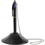 BIC 4 COLOUR CAPTIVE COUNTER REPOSITIONABLE BALLPOINT PEN WITH BASE MEDIUM 10MM BLUE