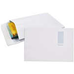 CUMBERLAND ENVELOPES SECURITIVE POCKET EXPANDABLE WINDOWFACE STRIP SEAL C4 150GSM 340 X 229MM WHITE PACK 50