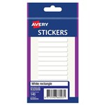 AVERY 932009 MULTIPURPOSE STICKERS RECTANGLE 50 X 6MM WHITE PACK 140