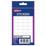 AVERY 932015 MULTIPURPOSE STICKERS RECTANGLE 12 X 18MM WHITE PACK 216